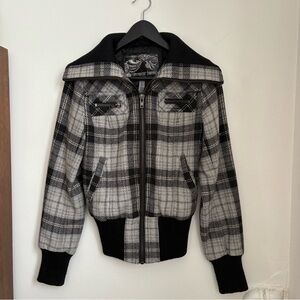 Armor Jeans y2k Plaid Wool Crop Jacket